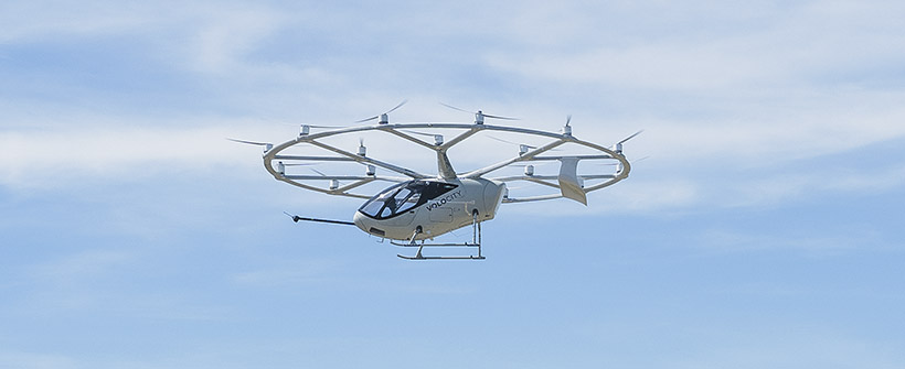 Mobilità futuro aerotaxi Volocity Volocopter