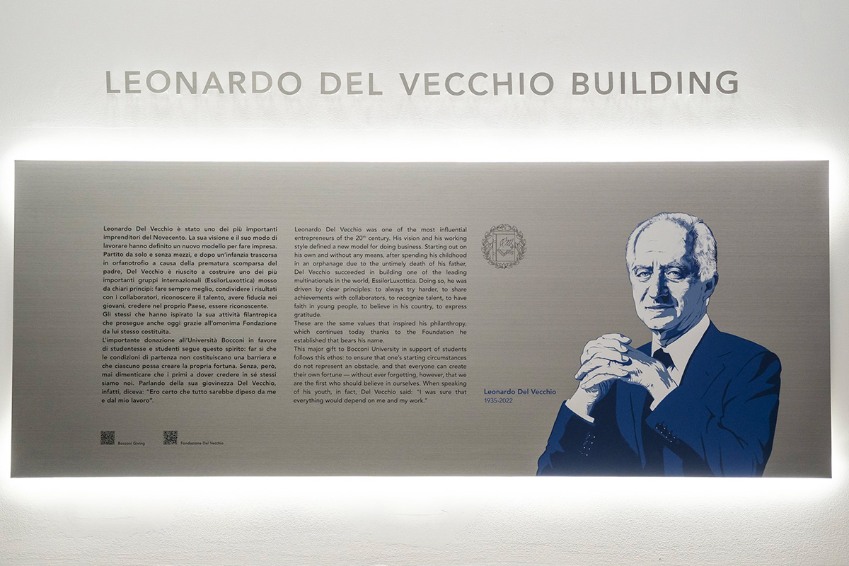 L'Università Bocconi dedica un edificio a Leonardo Del Vecchio